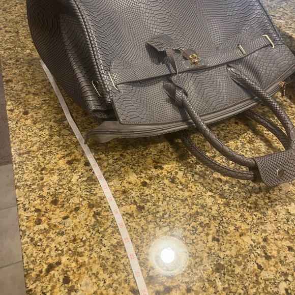 KC JAGGER Luxury Travel Gray Rolling Croc-Embossed Texture PU Leather Bag Carry - Picture 8 of 14